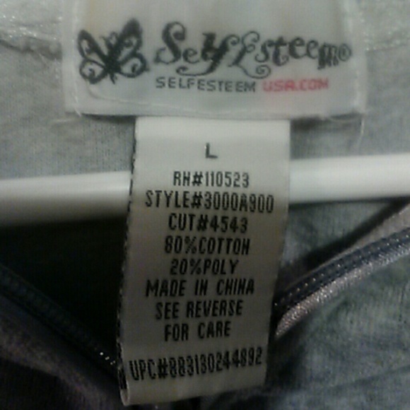 🌻Self esteem grey zippered hoodie. FLASH SALE! 😃 - Picture 2 of 4